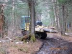 Yanmar Crawler Carrier - Turns Tight Corner on Trail